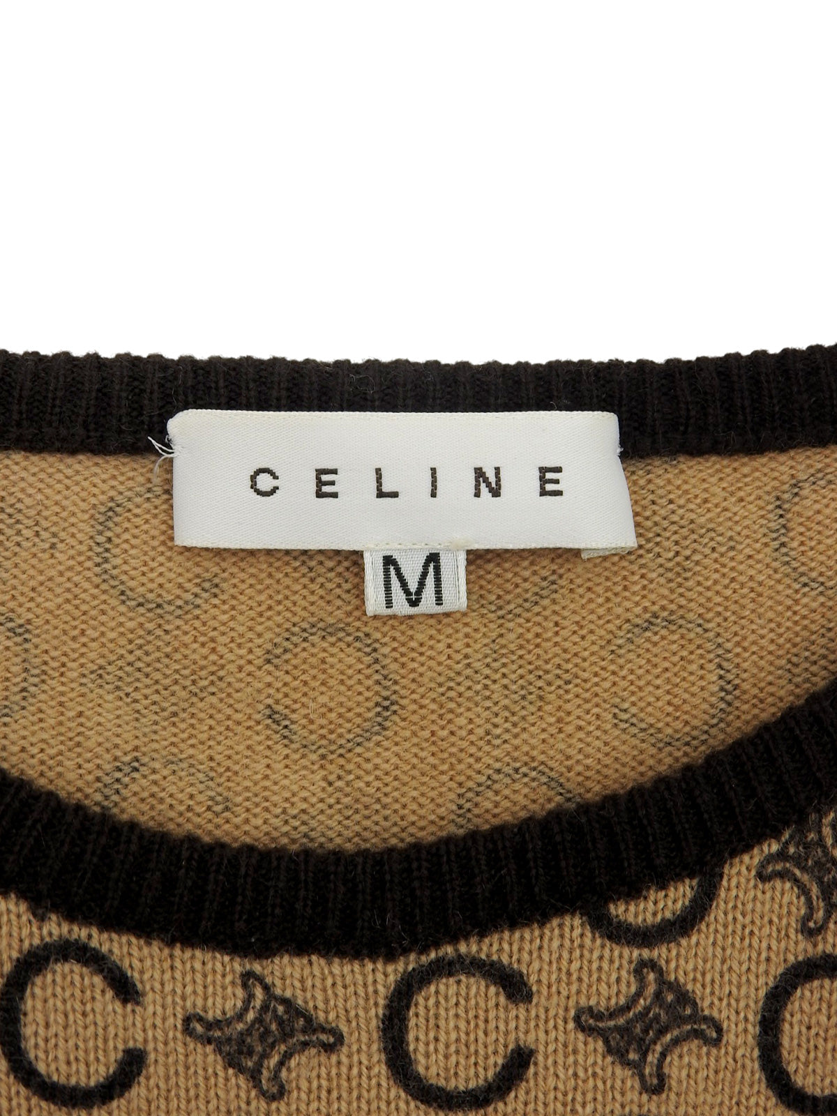 Cashmere Macadam Pattern Long Sleeve Top in Beige/Brown