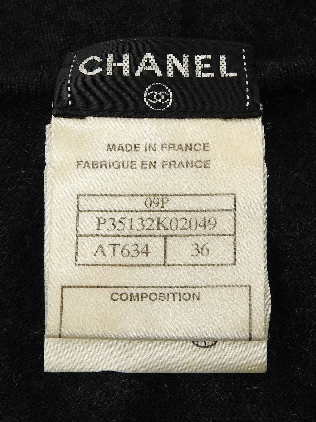 2009年製 カシミアCCマークボタンジレ ブラック