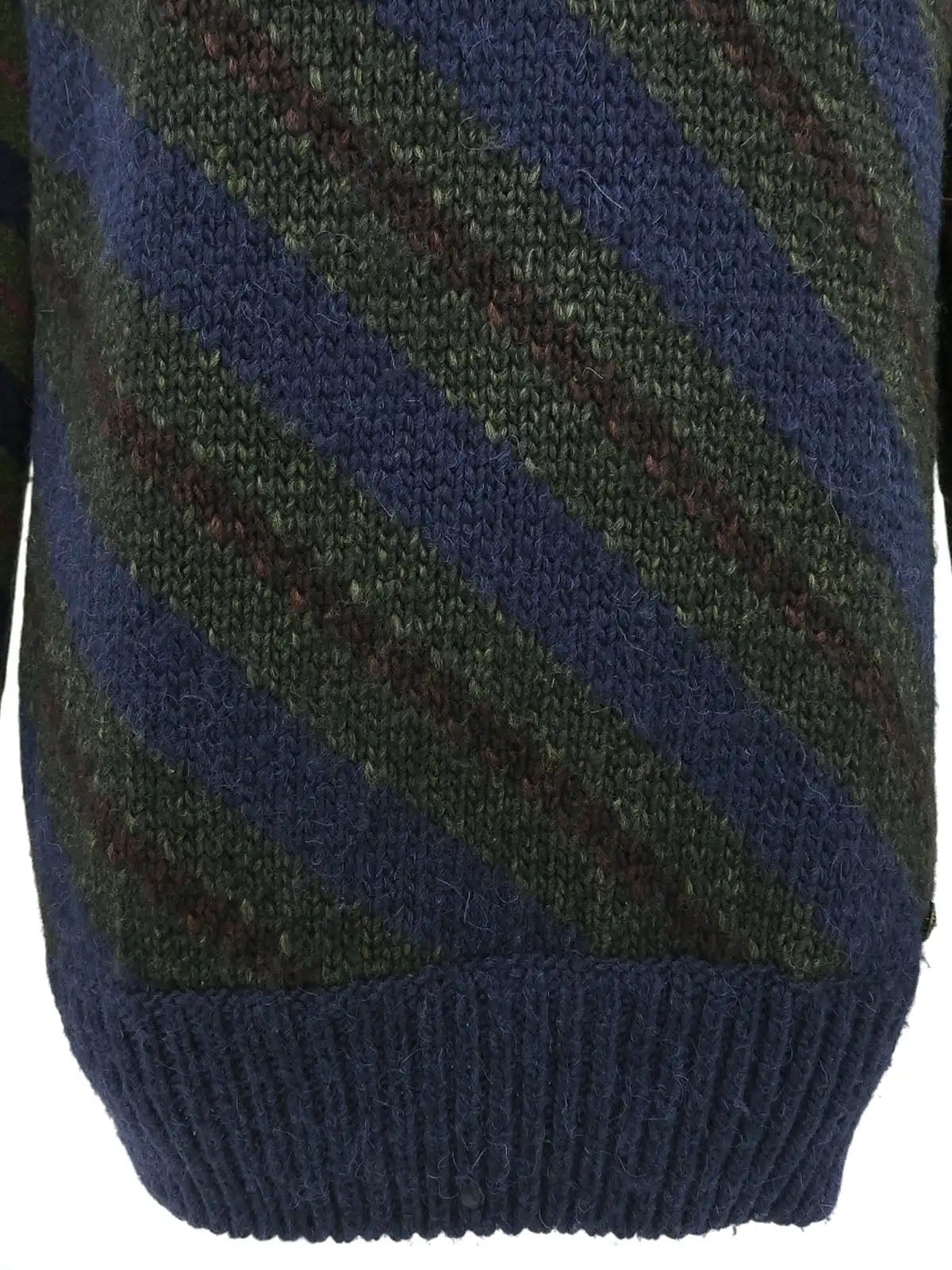 Striped knit top in navy/khaki/burgundy