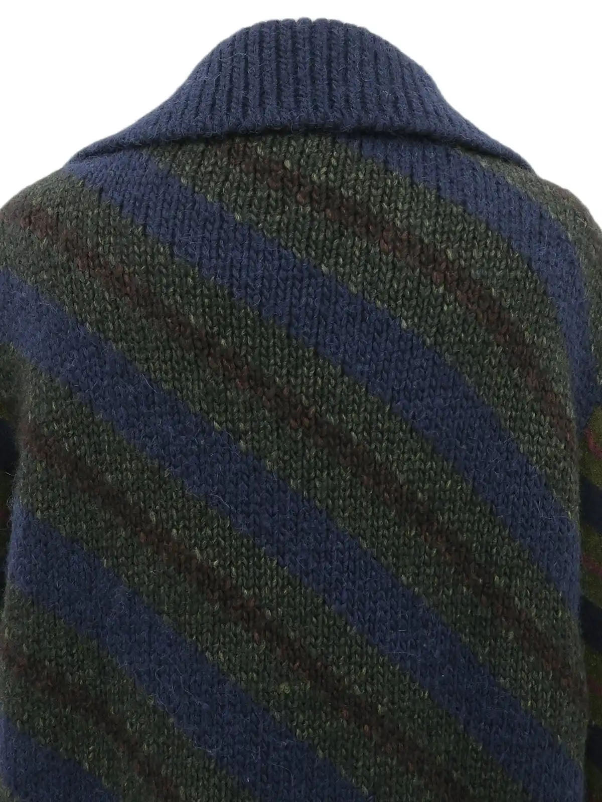 Striped knit top in navy/khaki/burgundy