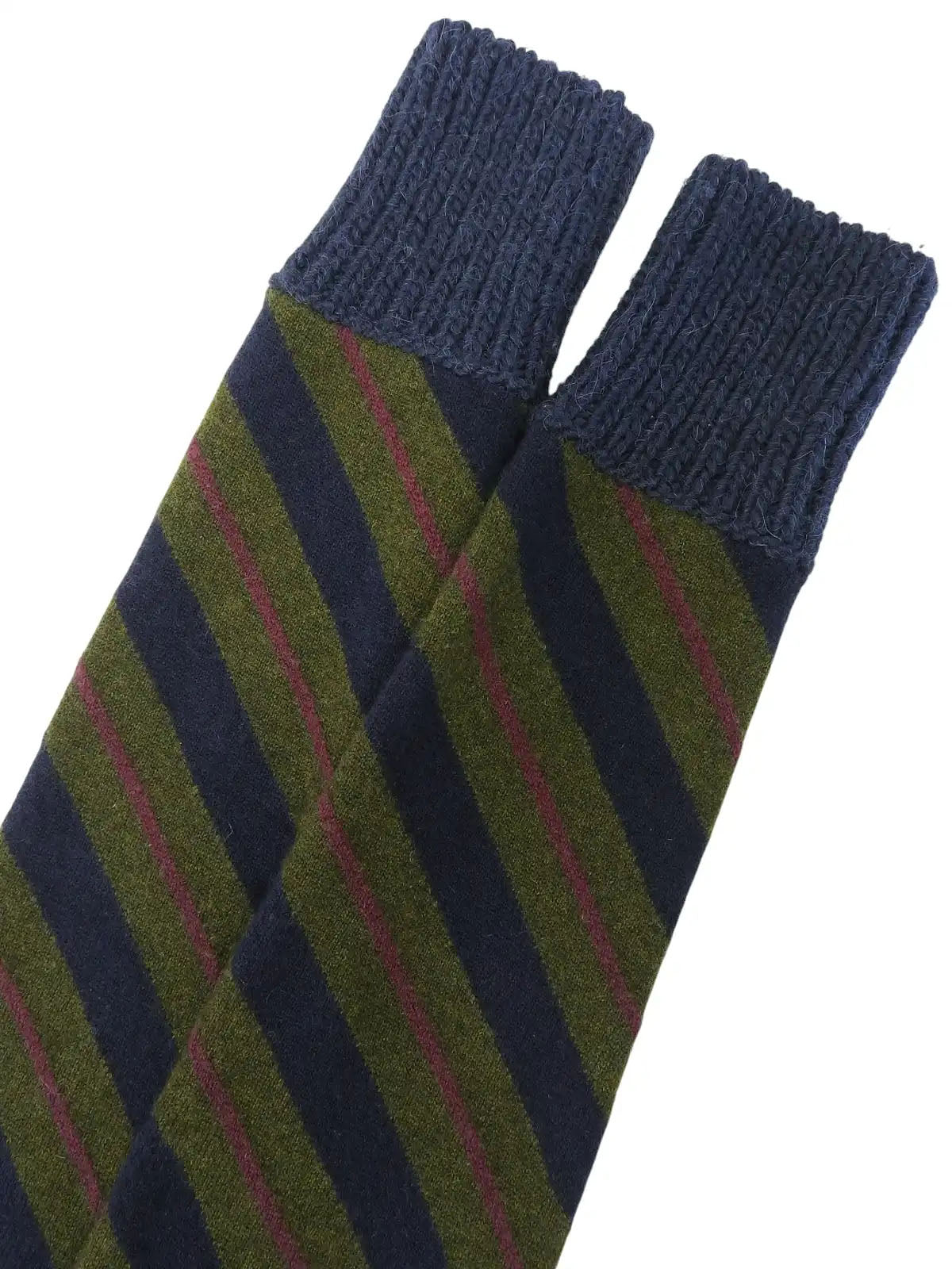 Striped knit top in navy/khaki/burgundy