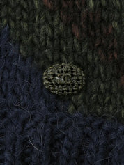 Striped knit top in navy/khaki/burgundy