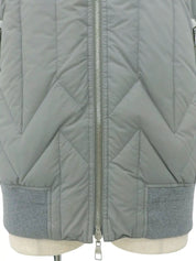 Logo Zip-Up Reversible Down Vest, Light Gray
