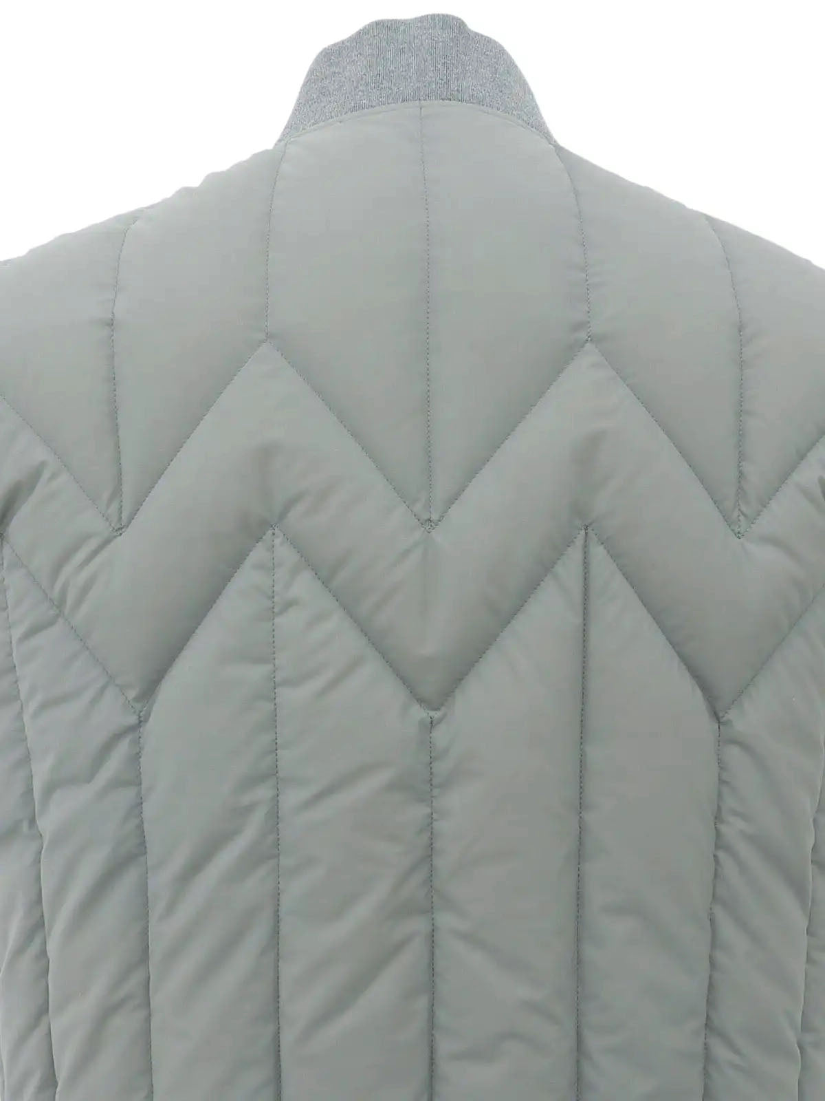Logo Zip-Up Reversible Down Vest, Light Gray