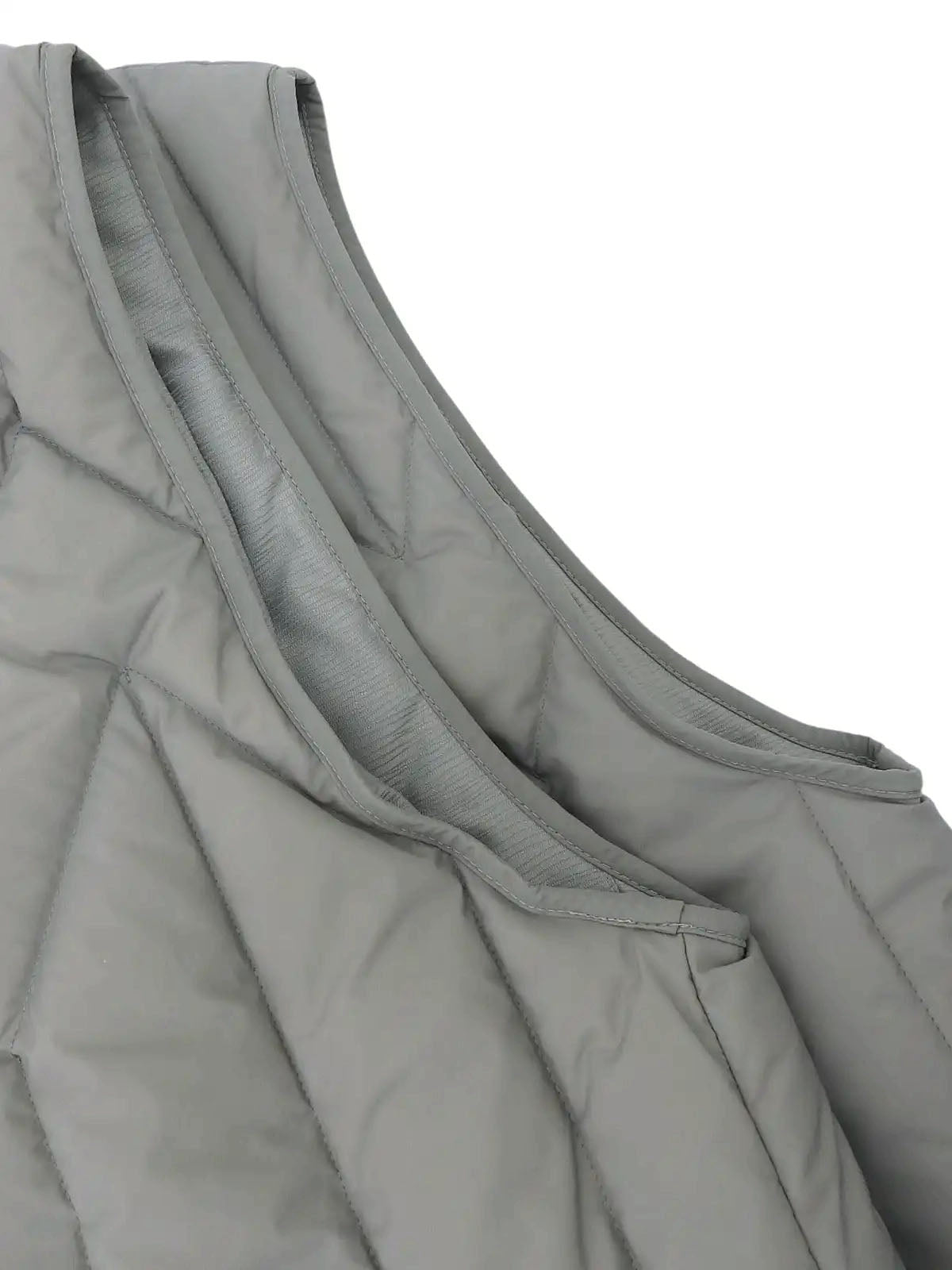 Logo Zip-Up Reversible Down Vest, Light Gray