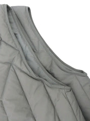 Logo Zip-Up Reversible Down Vest, Light Gray