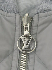 Logo Zip-Up Reversible Down Vest, Light Gray