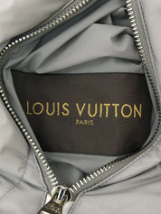Logo Zip-Up Reversible Down Vest, Light Gray