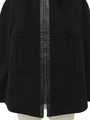 Logo Zip-Up Cape Jacket in Black