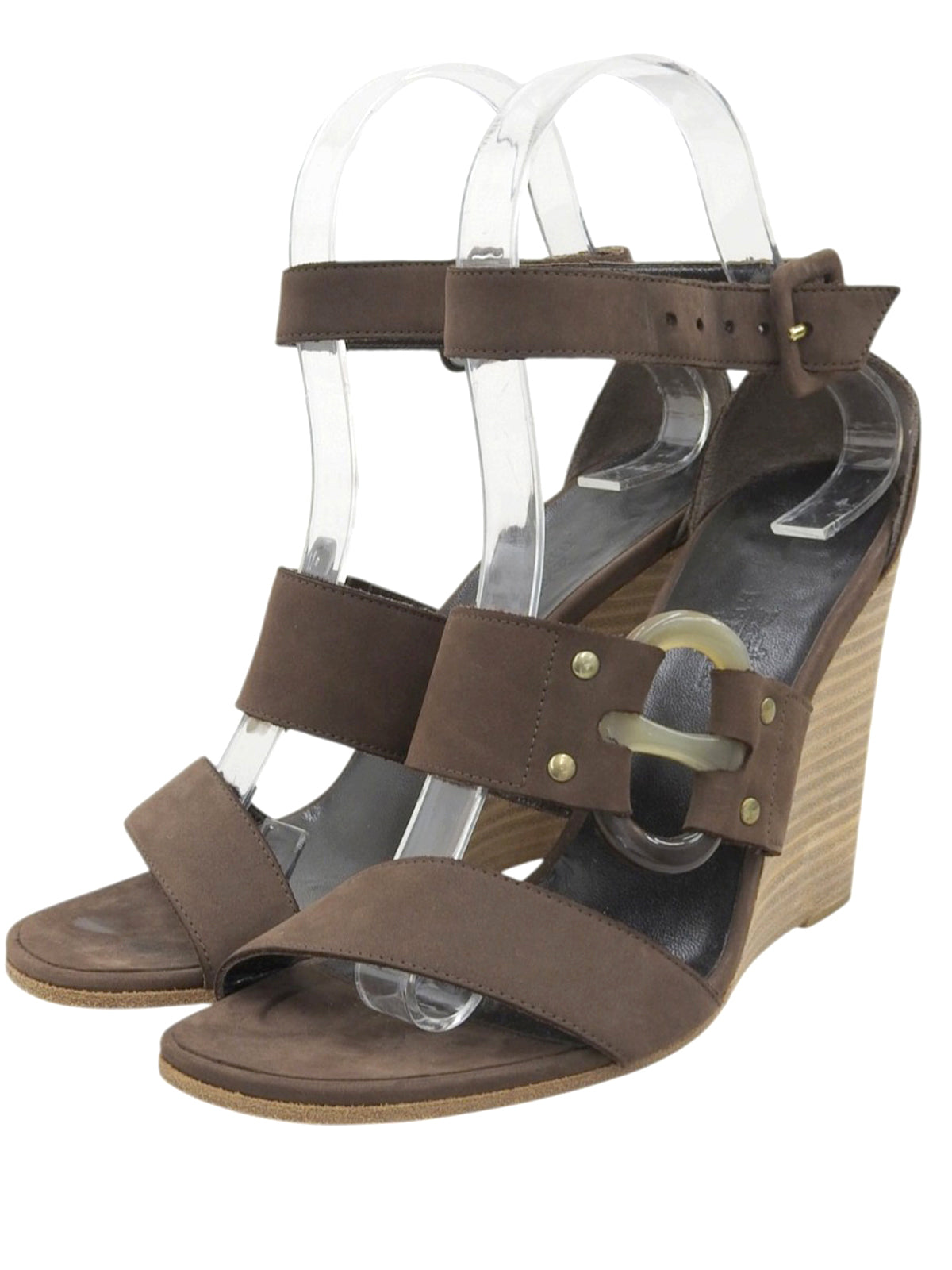 アップウェッジソールサンダル ブラウン