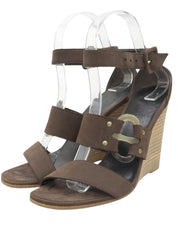 アップウェッジソールサンダル ブラウン