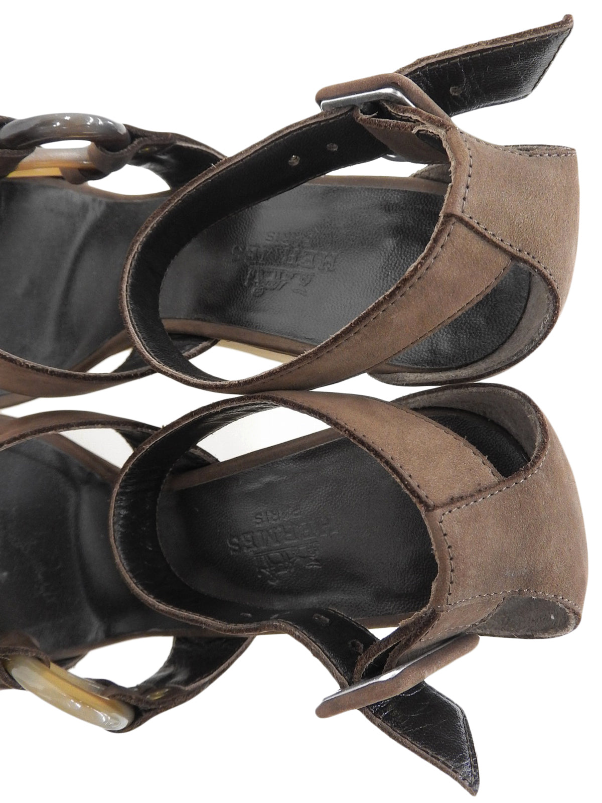 Brown up wedge sandals