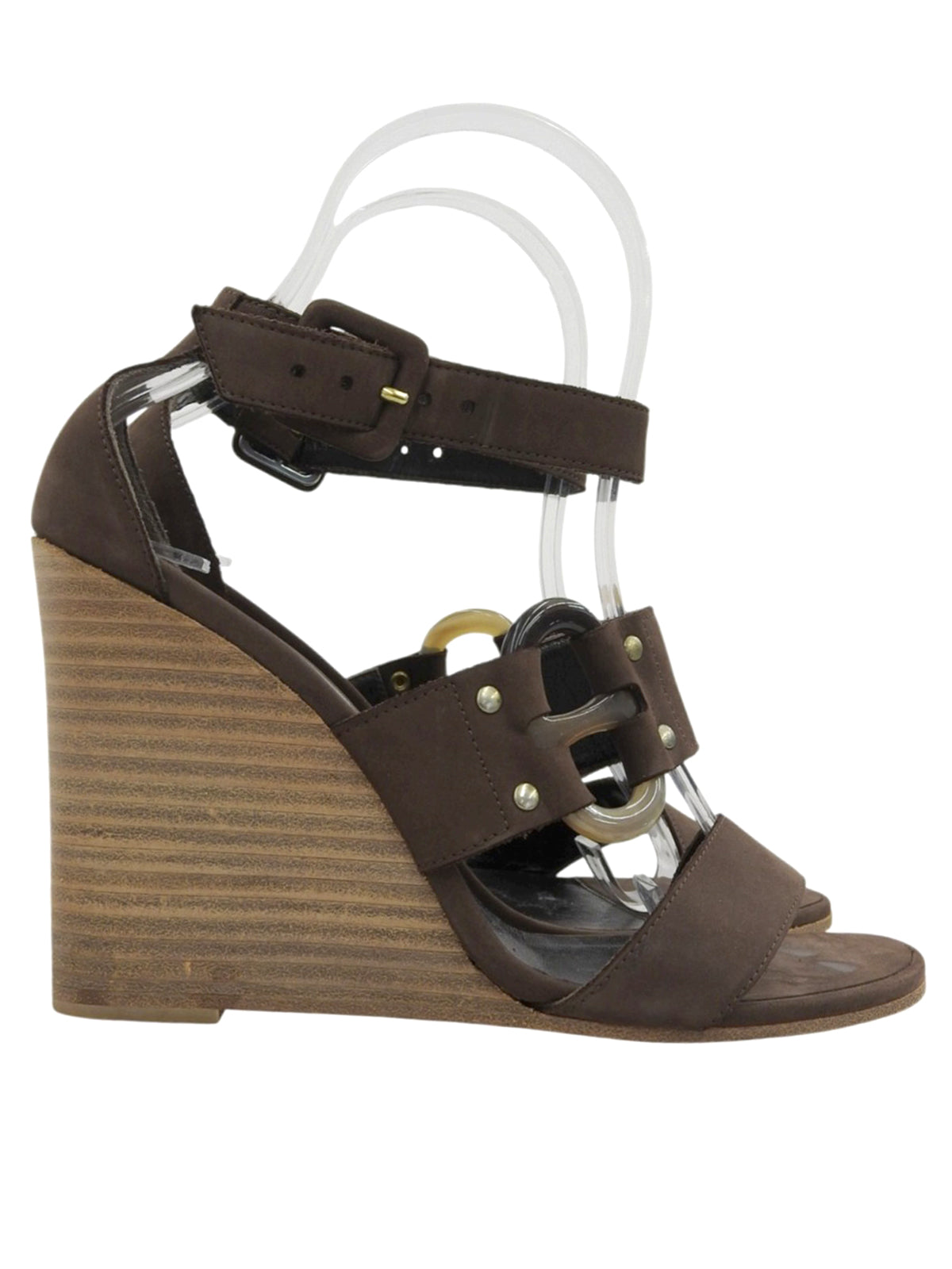 Brown up wedge sandals