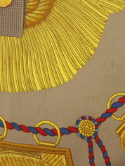 スカーフパターンセリエボタンポロシャツ ベージュ/マルチ