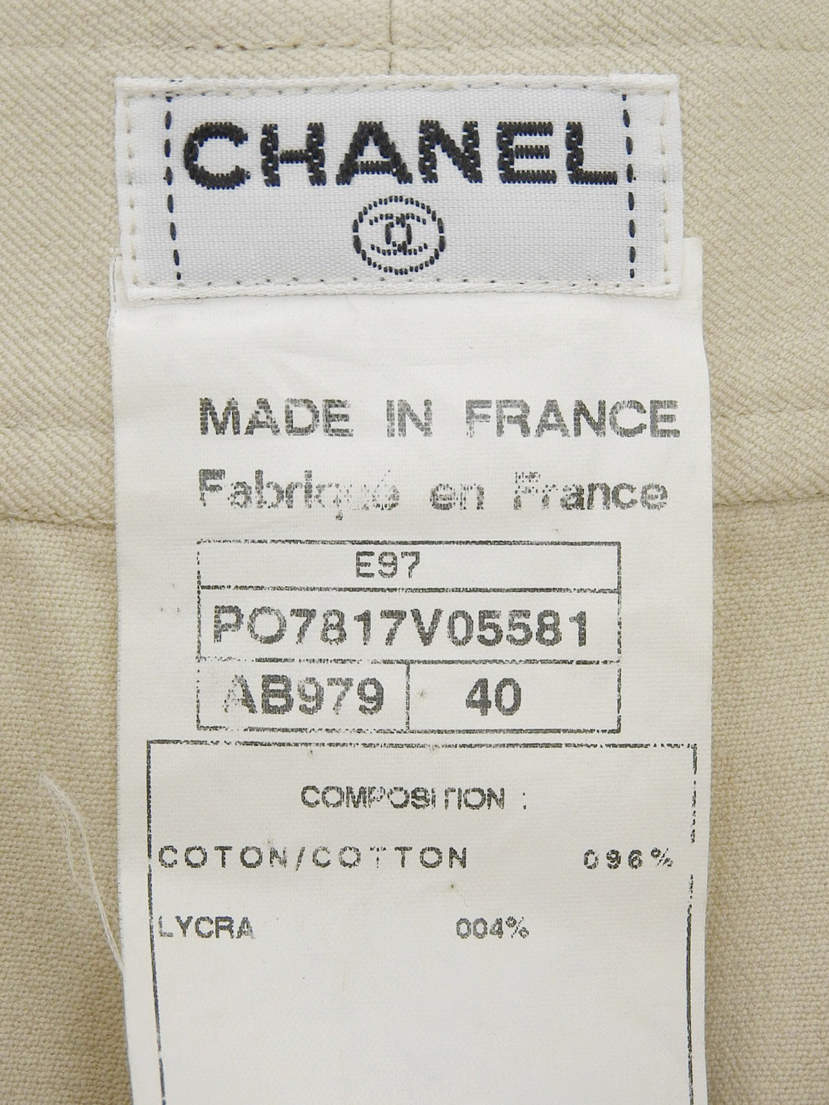 1997年製 CCマークステッチレースアップショートパンツ ライトベージュ