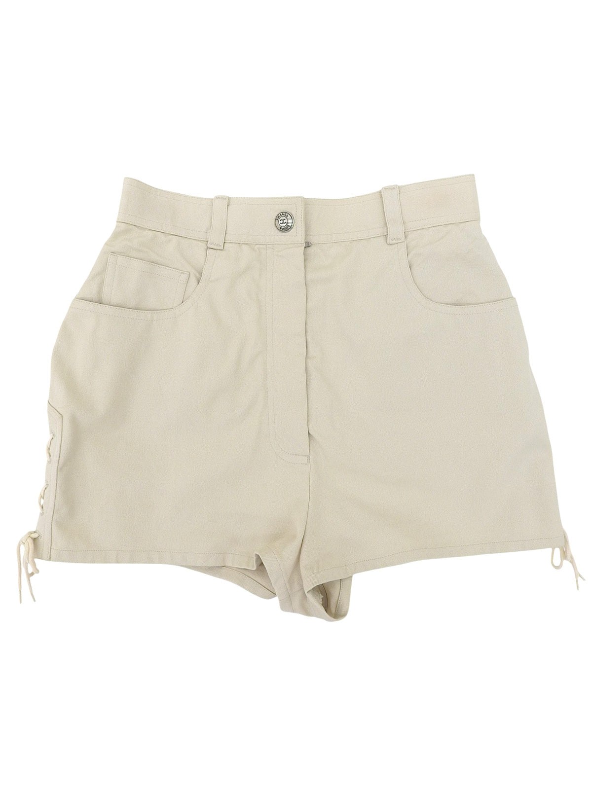 1997年製 CCマークステッチレースアップショートパンツ ライトベージュ