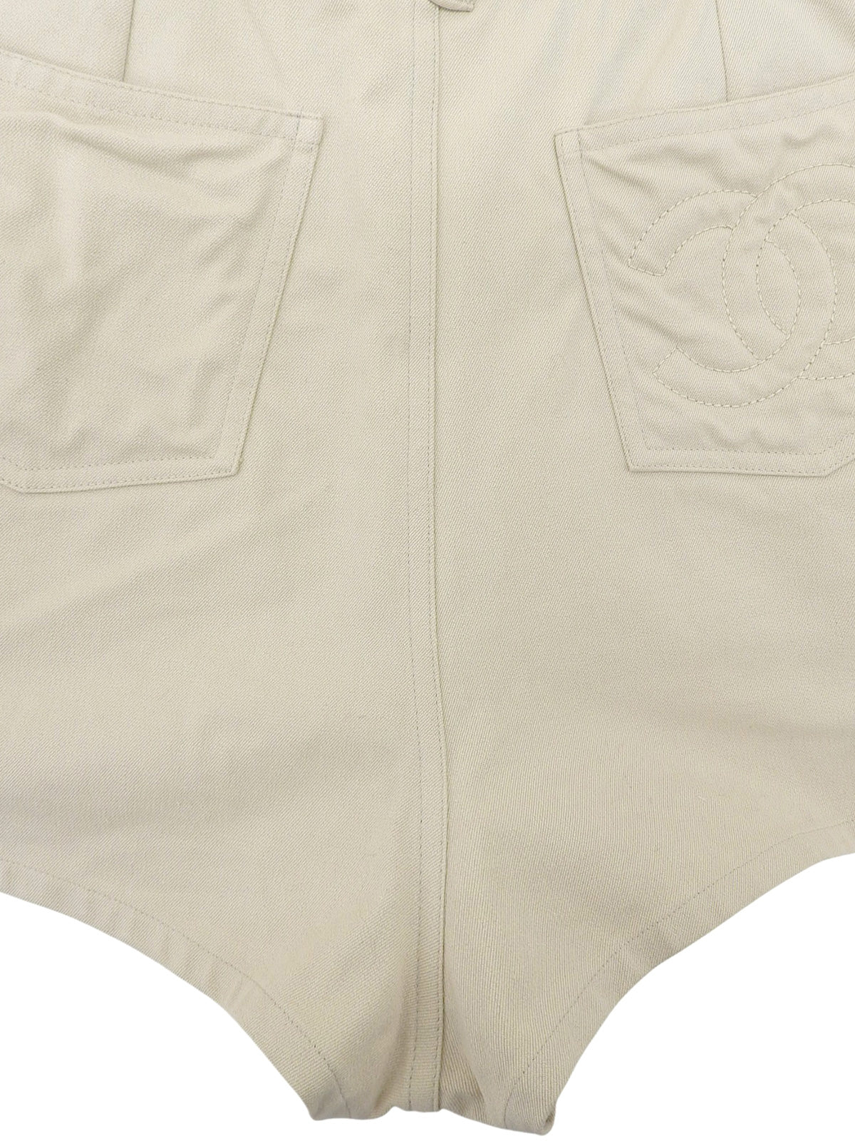 1997年製 CCマークステッチレースアップショートパンツ ライトベージュ
