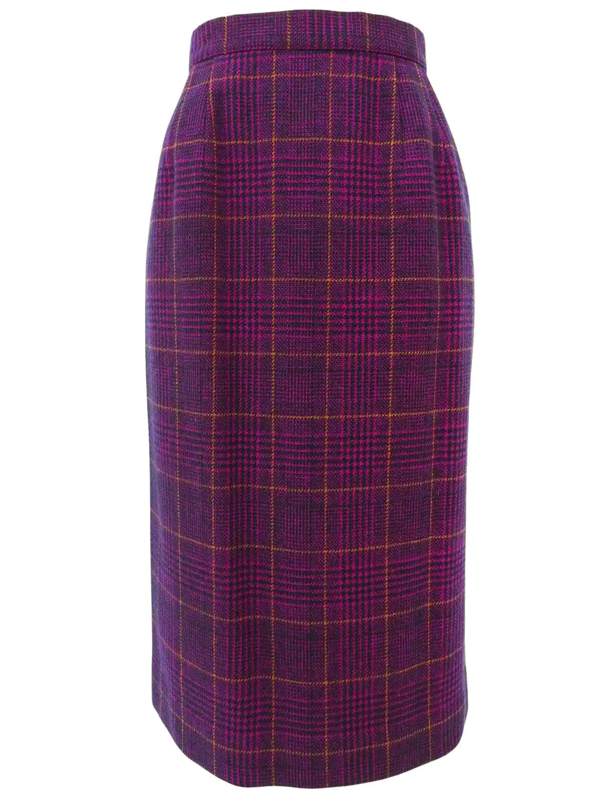 ウールチェックパターンセットアップ　ダリアパープル／ブラック