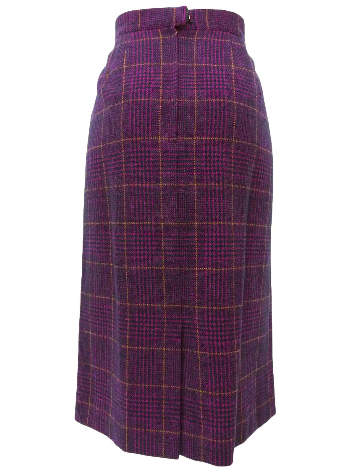 ウールチェックパターンセットアップ　ダリアパープル／ブラック