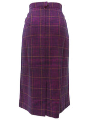 ウールチェックパターンセットアップ　ダリアパープル／ブラック