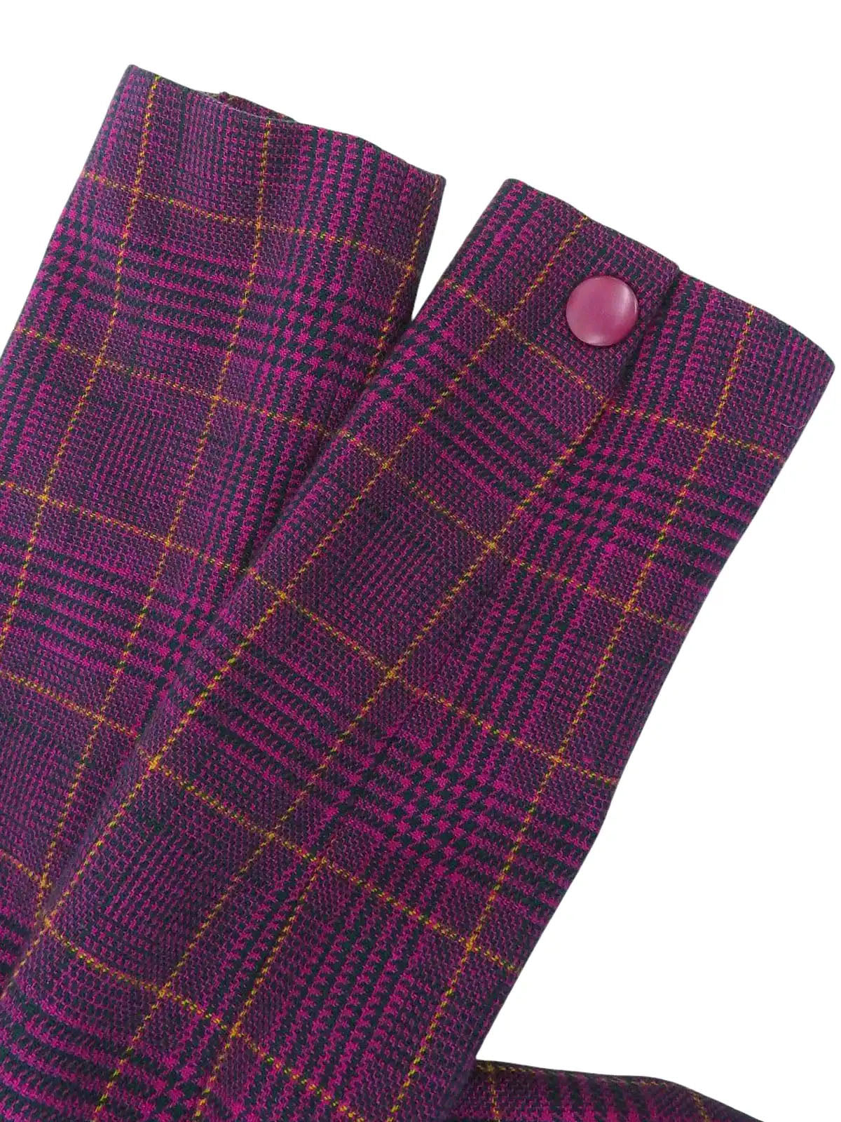 ウールチェックパターンセットアップ　ダリアパープル／ブラック