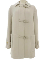Wool Api Belt Coat, Ivory