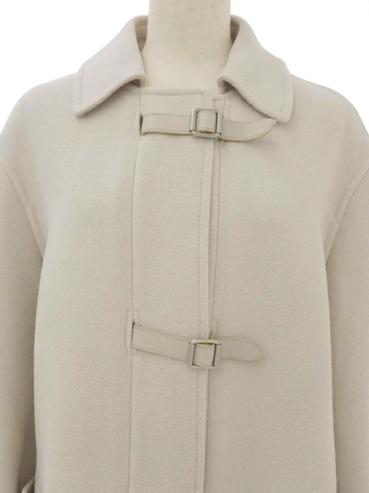 Wool Api Belt Coat, Ivory