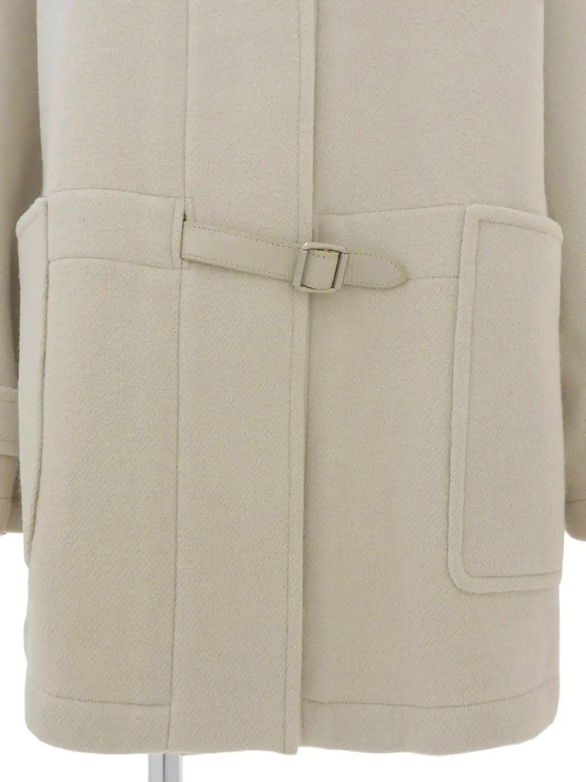 Wool Api Belt Coat, Ivory