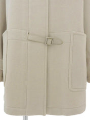 Wool Api Belt Coat, Ivory