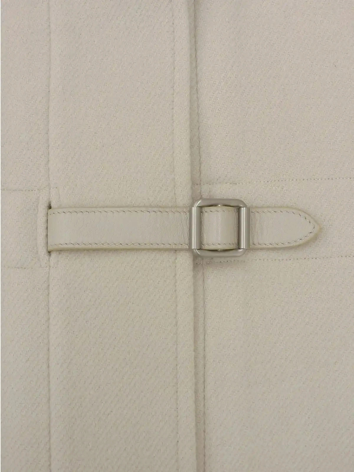 Wool Api Belt Coat, Ivory
