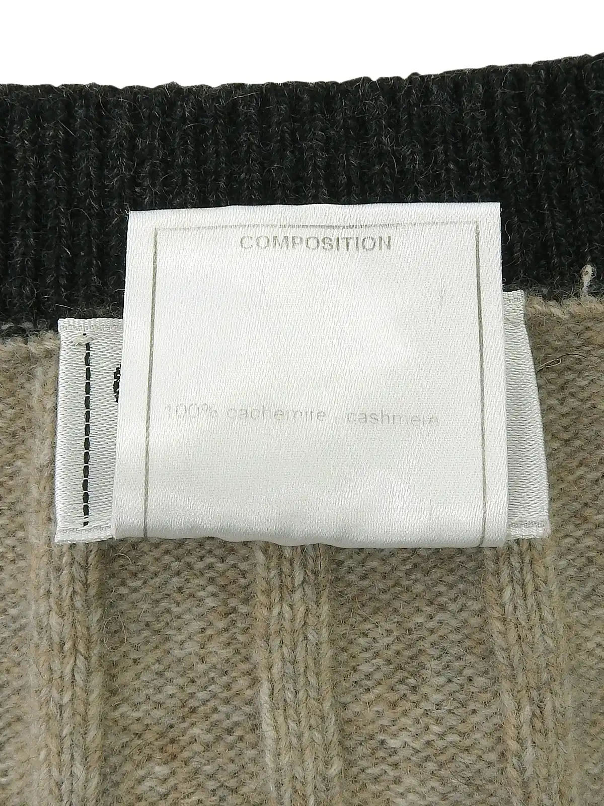 1997 Cashmere CC Mark Button Knit Ensemble in Beige/Black