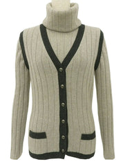 1997 Cashmere CC Mark Button Knit Ensemble in Beige/Black