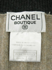 1997 Cashmere CC Mark Button Knit Ensemble in Beige/Black