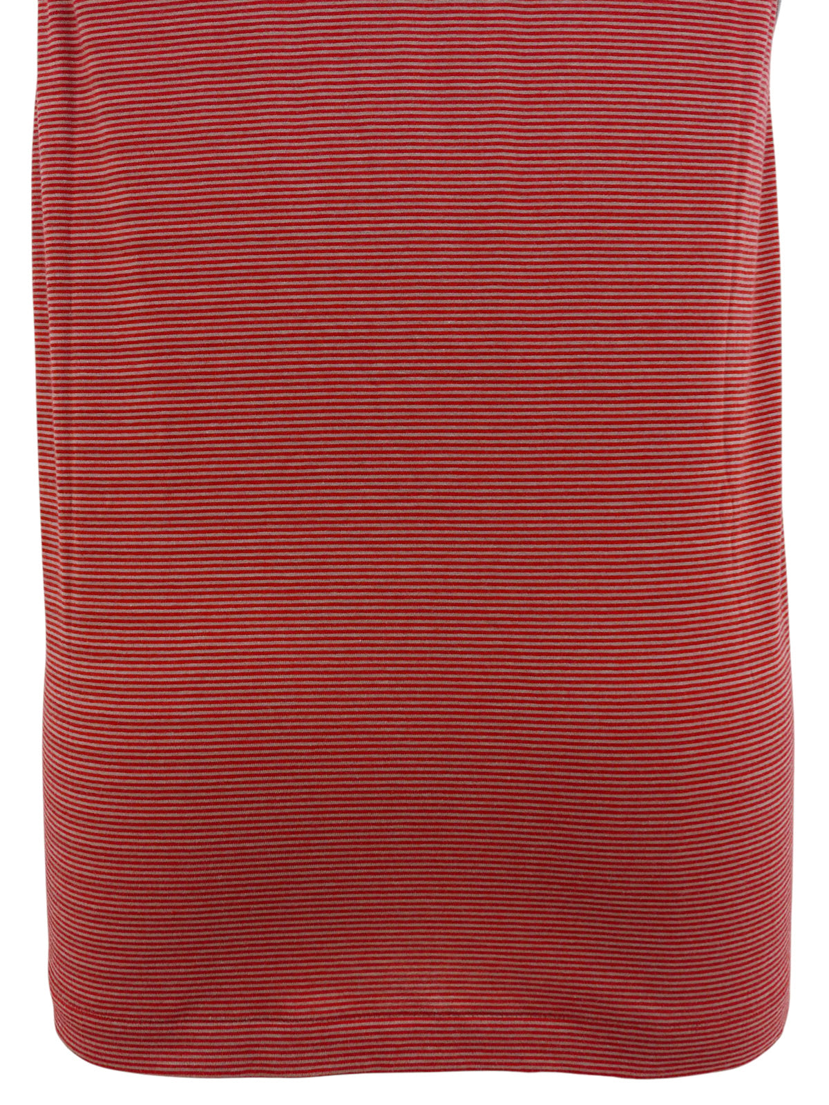 ボーダーパターンロゴ刺繍ノースリーブトップス レッド/グレージュ