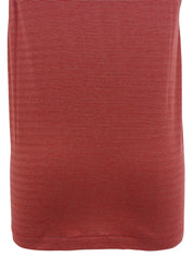 ボーダーパターンロゴ刺繍ノースリーブトップス レッド/グレージュ