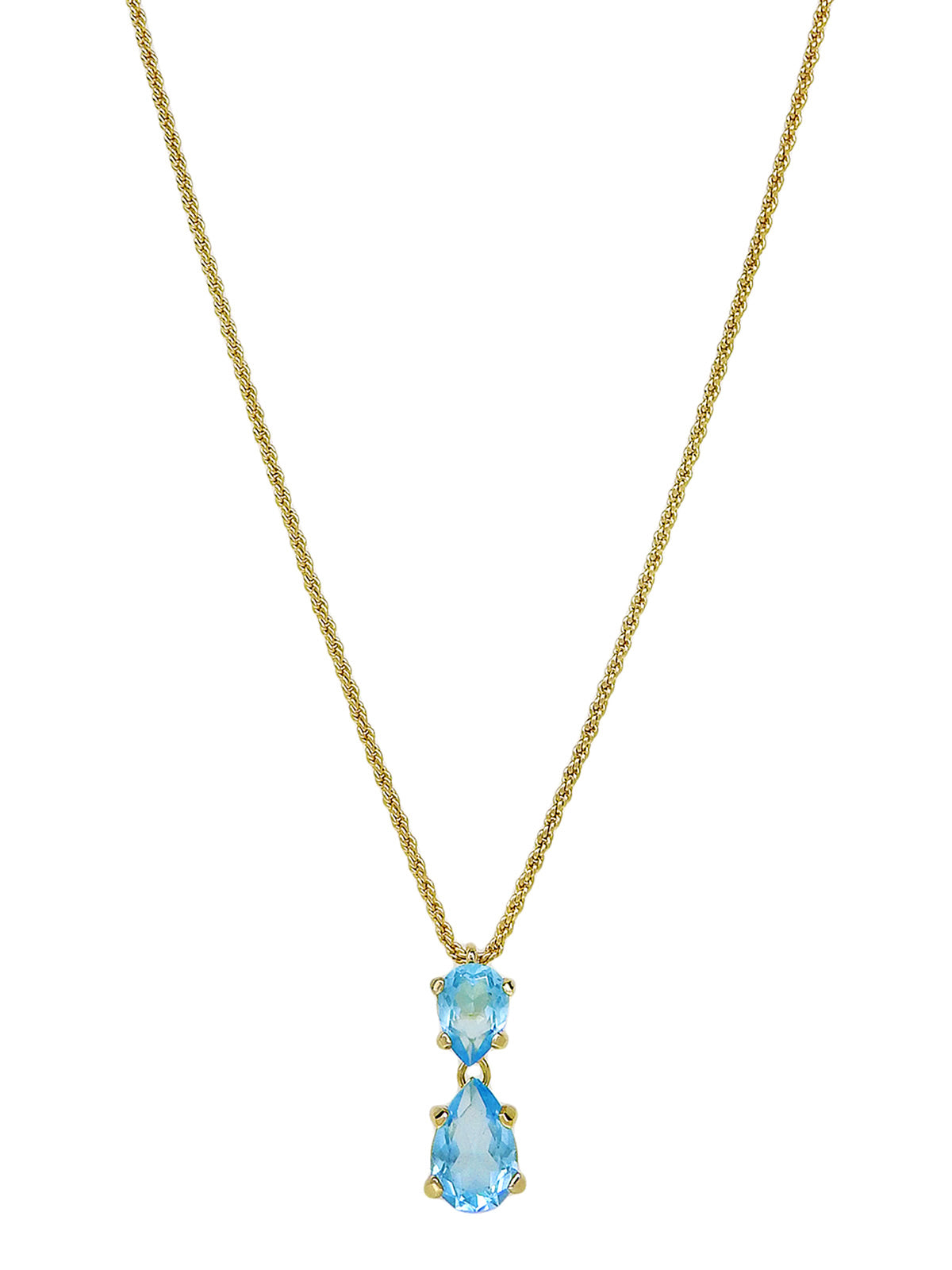 Rhinestone necklace in gold/light blue