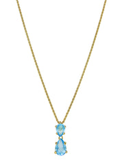 Rhinestone necklace in gold/light blue