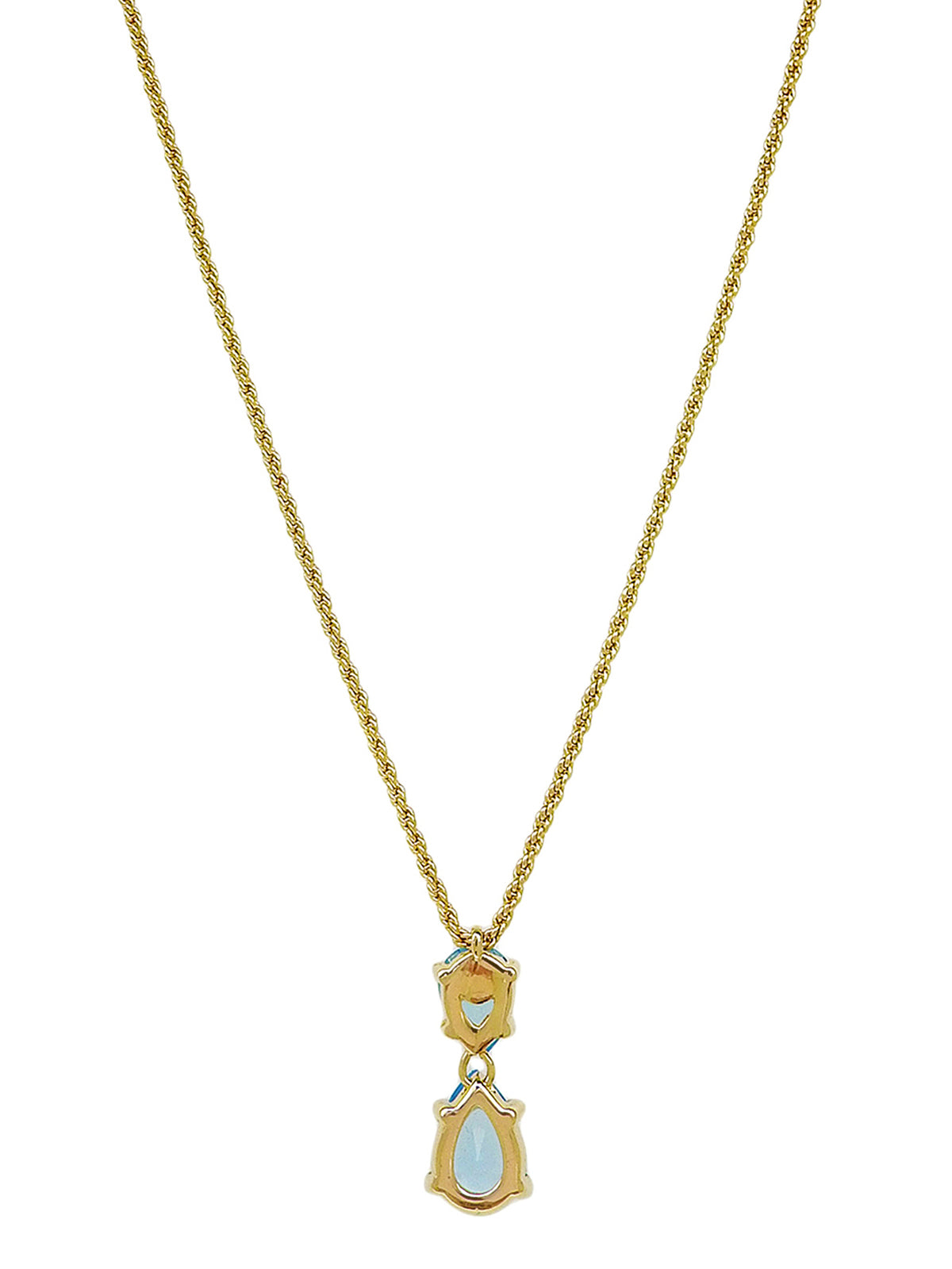 ラインストーンネックレス ゴールド/ライトブルー