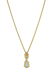 ラインストーンネックレス ゴールド/ライトブルー