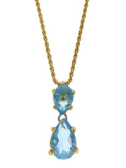Rhinestone necklace in gold/light blue