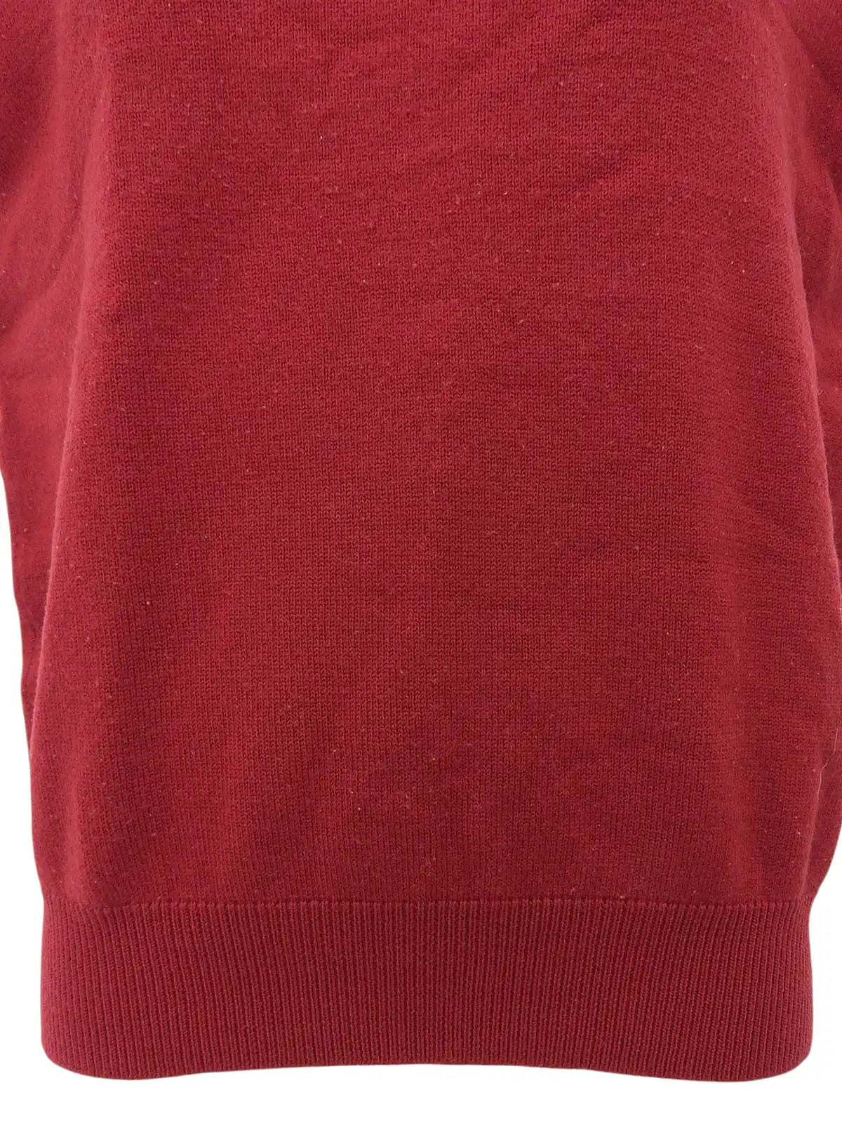 Wool logo embroidered knit vest, burgundy