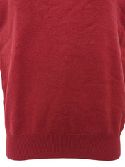 Wool logo embroidered knit vest, burgundy