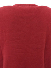 Wool logo embroidered knit vest, burgundy
