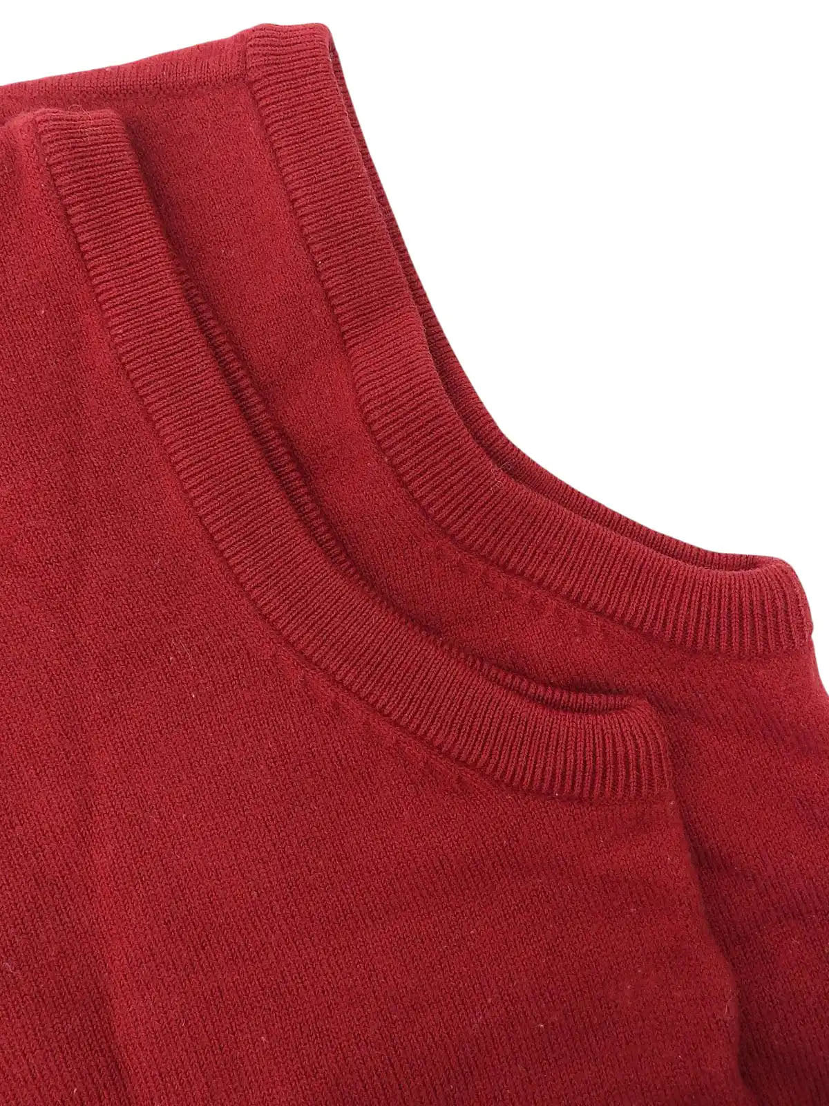 Wool logo embroidered knit vest, burgundy