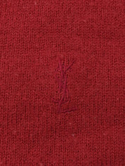 Wool logo embroidered knit vest, burgundy