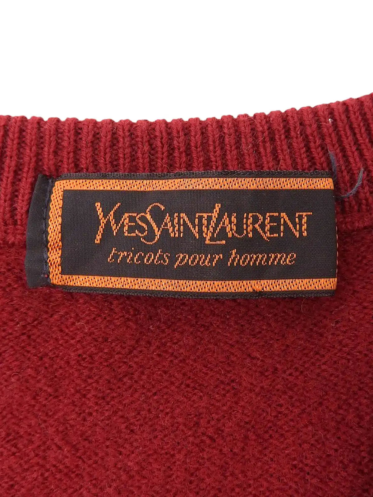 Wool logo embroidered knit vest, burgundy