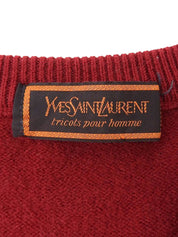 Wool logo embroidered knit vest, burgundy