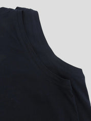Logo Sleeveless Top in Black