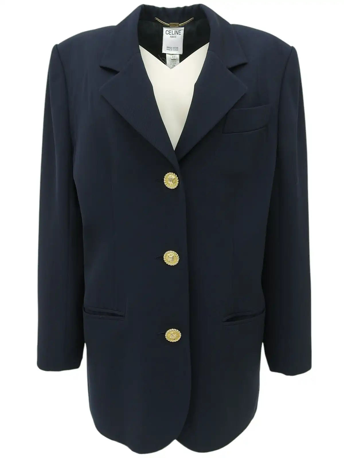 Navy Wool Macadam Button Jacket