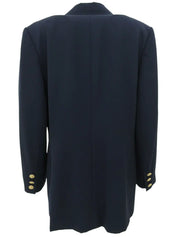 Navy Wool Macadam Button Jacket